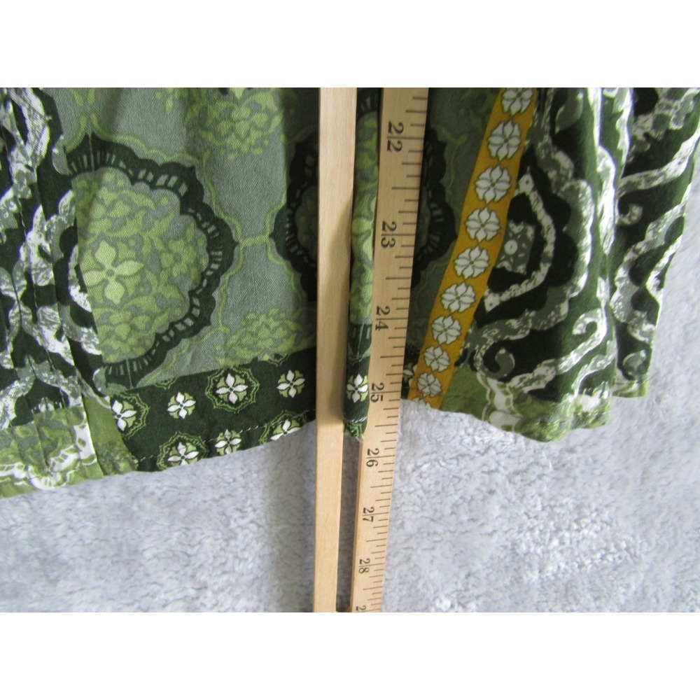 Cato 14 16W Green Patchwork Print Square Neck Boh… - image 9
